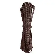 Flat Braided Leather Cord 5mm 5m Dark Coffee Craft Strip for Jewelry 16.4ft