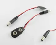 10 9V CCTV Camera Battery Snap I-Type Cable w 2.1x5.5mm 2.1mm DC Power Male Plug