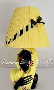 LARGE SIZE “BUCKET SHAPED” LEMON PLASTIC RIBBON LAMPSHADE for BARSONY LADY LAMP