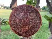 24'' Viking Handcarved Shield Battle-Ready Design Shield Handmade Shield