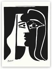Picasso Wall Art - The Kiss Poster - Pablo Picasso Prints - Abstract Painting Modern Canvas Wall Decor for Living Room Bedroom Unframed (12x16in/30x40cm)