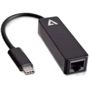 V7 Usb-c Male To Ethernet Rj45 Female Adapter Black - Usb Type C - 1 Port[s] - 1