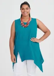 ts Taking Shape Tunic Size 20 Linen Swansea Style NWT