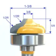1 pc 1/2 SH Top Bearing Classical Groove Bead/Cove Flat End Router Bit sct-888