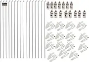 Yrhrol 15Pcs Adjustable Pushrod Connector Linkage Stopper 1.3mm + 15Pcs Nylon Control Horns 21x10 mm + 15Pcs 1.2 x 210mm Z Push Rods Parts Compatible for RC Airplane Plane Boat Replacement (15 PCS)