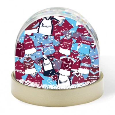 West Ham Retro Kit Mash Snow Globe Xmas Decoration Great Fans Christmas Gift