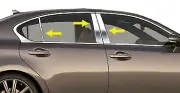 fit:2013-2020 Lexus GS GS350 GS450 6Pc Chrome Pillar Post Stainless Steel Trim (for: Lexus)
