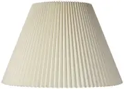 Empire Lamp Shade Beige Pleated Large 10.75x22x15.5 Spider with Harp and Finial