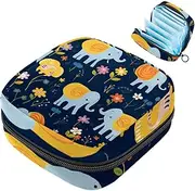 Period Bag,Sanitary Napkin Storage Bag,Animal Elephants Cartoon,Tampon Bag for Purse