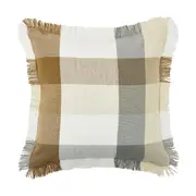 60cm Check Fringe Cushion