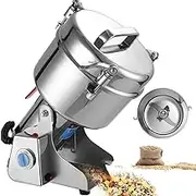 2500G Electric Grain Grinder ，Herb Spice Mill, Stainless Steel & 32000rpm Commercial Motor, with Protection of Overload & Open-Cover-Stop，for Wheat Corn Rice Pepper Herbs Coffee Beans