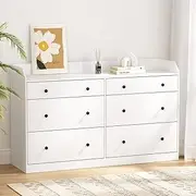 [Artiss] Chest of Drawers 6 Drawer Tallboy, Dresser Clothes Storage Cabinet Organizer Bedside Table Bedroom Furniture Home Living Room Hallway Entryway White