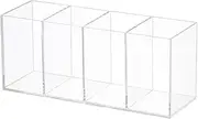 Folpus Eyeliner Display Case Cosmetic Brushes Holder 3 Compartments Rectangle Transparent Organizer Dresser Eyebrow Pen Container