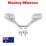 Chrome skull claw mirror Harley Sportster Dyna Glide Softail Vod fat bob street