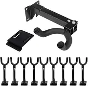BULLETSHAKER Guitar Hanger Wall Mount Hook Stand 180° Adjustable w/Slat Wall Adapter 10pcs