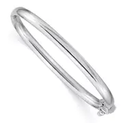 14K Solid White Gold Bangle Bracelet