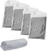 Cooling Towels 4-Pack, 100 x 30 cm Ice Sports Towels, Soft Breathable Microfiber for Fitness, Yoga, Gym Workouts, Golf, Camping, and Outdoor Activities (Grey)