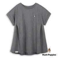 在飛比找momo購物網優惠-【Hush Puppies】女裝 上衣 簡約袖反摺船型領連袖