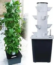 30 Pods Hydroponics Tower, Garden Hydroponic Growing System for Herbs, Fruits and Vegetables, Aeroponics Growing Kit with Hydrating Pump, Net Pots, Timer for Herbs, Fruits and Vegetables 20holes