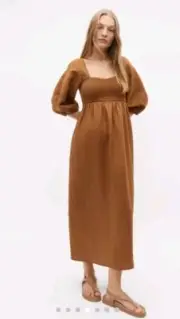 Seed HERITAGE Linen Puff Sleeve Sun Dress - SIZE 8 BNWT RRP $199.95