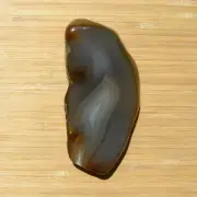Agate Geode Slice Polished Natural Crystal Gray Brown Stone Fine Banding 4.5"