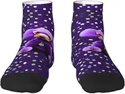 [pvinnk] Purple Poodle Polka Dots Print Functionality Socksing Adult Socks For Workout Winter Warmth And Everyday Wear