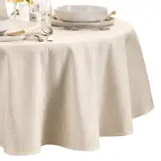 Elrene Home Fashions Continental Solid Texture Water and Stain Resistant Oval Tablecloth, 60 x 84