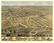 Historic Panoramic View - Macon City Missouri - Ruger 1869 - 23 x 28.75