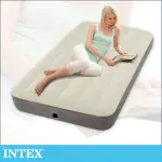 【INTEX 原廠公司貨】新型氣柱-單人加大植絨充氣床墊(寬99CM_64101)