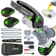 Mini Chainsaw Cordless,6 Inch Portable Electric Chain Saw w/ Automatic Oiler,...