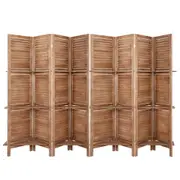 Room Divider Screen 8 Panel Privacy Dividers Shelf Wooden Timber Stand