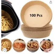 2x100Pcs Air Fryer Disposable Instant Pot Paper Liner Non-stick Oil-Proof 6.3 In