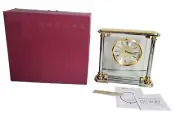 Things Remembered Danbury Clock Glass Silver Gold Art Deco