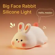 Cute Rabbit Rechargeable Silicone Touch Sensor Night Lamp Gift for Kids & Girls
