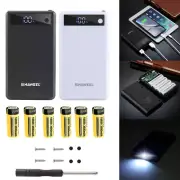 For 4/6 pcs 18650 3.7V 3600mAh Li-ion Battery Case Charging Box Rechargeable DIY
