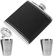 SOLUSTRE Stylish 6oz Stainless Steel Flask Set Wine Glass Leakproof Flask for Camping Hiking Travel
