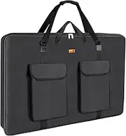 Art Portfolio Case 24 x 36, Artist portfolio bag 2K water resistant Canvas Carrying Case with Tote, Portfolio Folder for Artwork Storage for Poster Board Drawing supplies.Soft (Black)