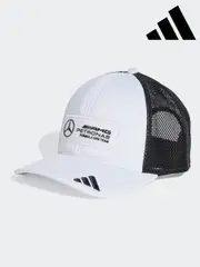 adidas White/Black Mercedes AMG Petronas Formula One Team Trucker Cap (AT9566) | $88