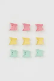 White 9 Pack White Butterfly Claw Clips