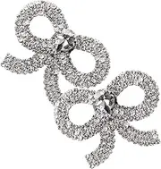 [TOGEVAL] 1 Pair Bride Shoe Clips Elegant Rhinestone Bow Decorative Shoe Accessories for Flats Heels and Boots Detachable Clips for Weddings Parties and Special Occasions