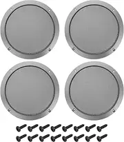 uxcell 4 Pcs 8inch Black Speaker Grill Mesh Metal Woofer Guard Protector Dust Cover Iron Gray Decorative Circle ABS Frame with Screws for Home Audio Car Speaker Replacement