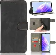 Compatible with Tecno Spark 20 Wallet Cover Case,Compatible with Tecno Spark 20 4G KJ5 Flip Stand Magnetic Closure Black