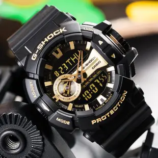 【CASIO 卡西歐】G-SHOCK x BABY-G 金星之戀運動情人對錶/黑金x黑金(GA-400GB-1A9DR+BA-110X-1ADR)