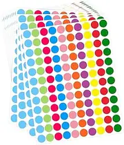 2640 Pcs 3/4" Round Colour Coding Circle Dots Stickers Labels - 10 Assorted Bright Colors - Permanent Adhesive