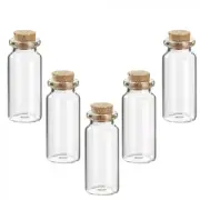 24X Mini Small Clear Glass Bottles Message Vials Jar Cork Lid 5cm Wedding Favour