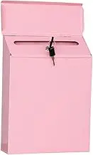 Fonowx Secure Wall-Mounted Locking Mailbox for Home and Office Use, Pink