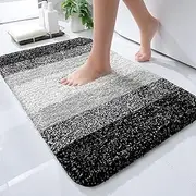 Extra Absorbent Bathroom Mat 24x16in Microfiber Bath Rug Mat, Non-Slip Soft Plush Shaggy Bath Carpet, Machine Wash Dry Area Rug for Bathroom Floor, Tub and Shower (Style C, 41x61cm)