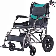 Aluminium Alloy Wheelchair Manual Wheelchair with Handbrake and Safety Belt All Terrain Folding Wheelchair for Adults Disabled