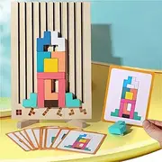 Wooden Stacking Puzzle Toy, Decorative Home Ornaments for Adults Brain Teaser Game Stress Relief Toys Adults Block Puzzles Board Easy Puzzles Memory Game