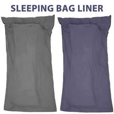 Sleeping Bag Liner Portable Travel Camping Sheet with Pillow Pocket Soft greuX